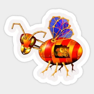 steampunk bee Sticker